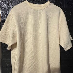 & Other Stories Beige Patterned Short Sleeve Shirt